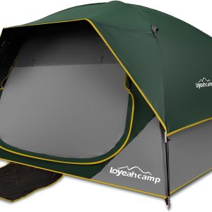 4 Person Blackout Camping Tent, Easy Setup Waterproof Family Dome Tent for Camping with Rainfly, Portable Double Layer Large Family Tent for Outdoor Camping&Hiking