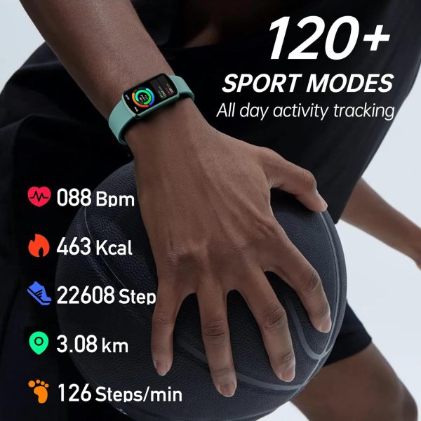 Health Fitness Tracker with 24/7 Heart Rate and Blood Pressure, Smart Watch with Blood Oxygen Monitor, 120+ Sport Mode, Sleep Tracking Waterproof Activity Tracker for Women Men - Image 4