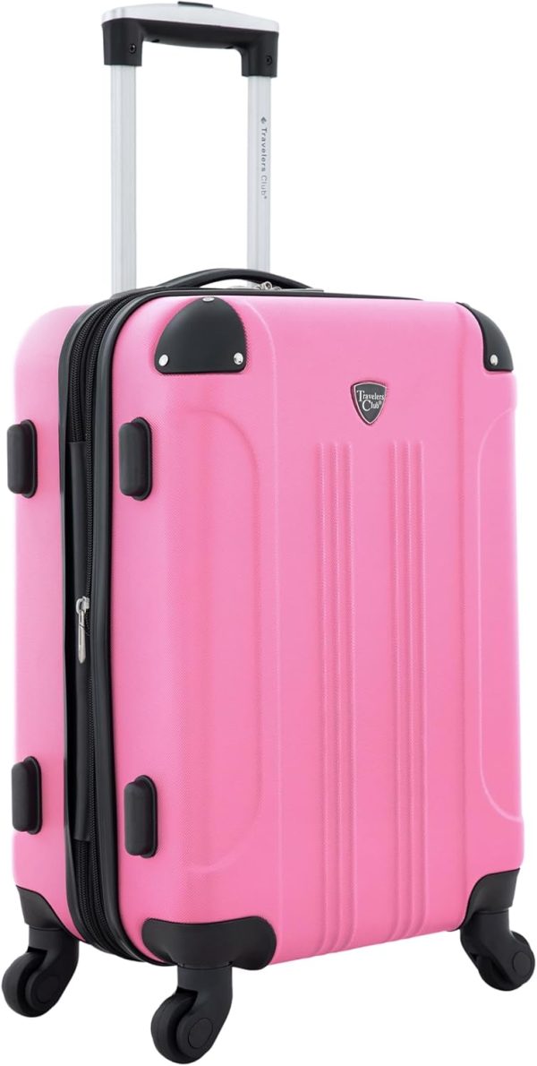 Travelers Club Chicago Hardside Expandable Spinner Luggages, Hot Pink, 20" Carry-On, HS-20720-EX-690N - Image 2