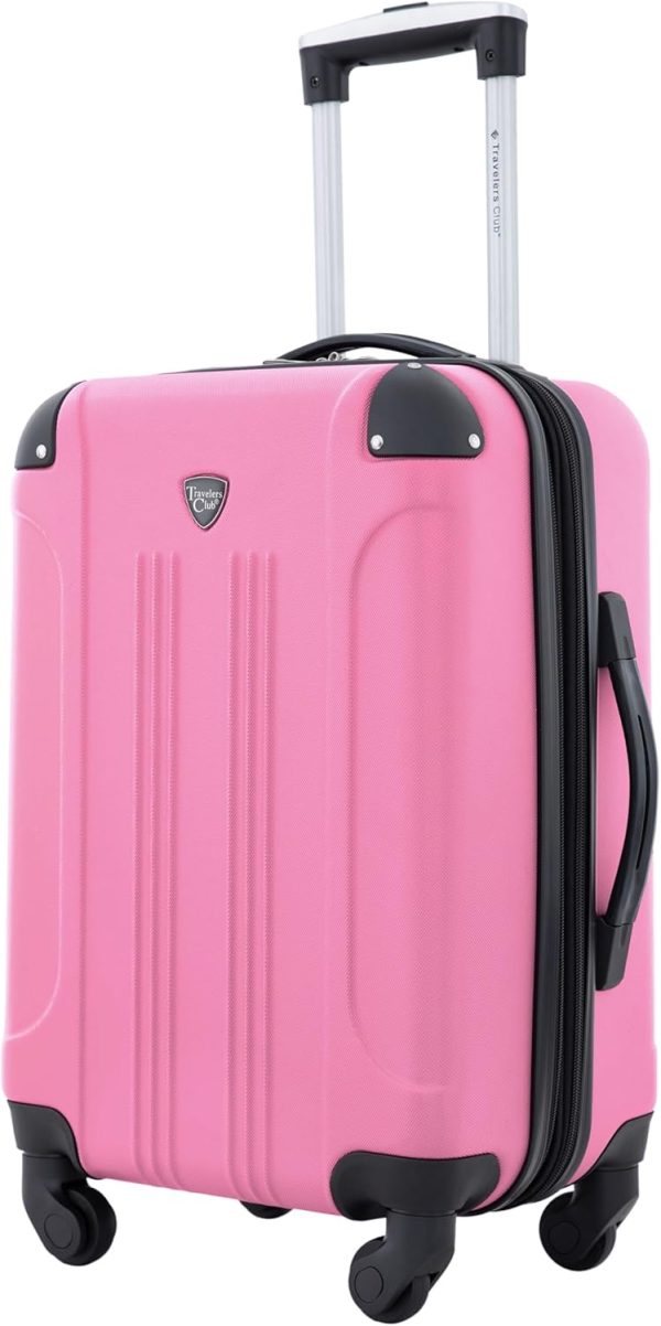 Travelers Club Chicago Hardside Expandable Spinner Luggages, Hot Pink, 20" Carry-On, HS-20720-EX-690N - Image 4