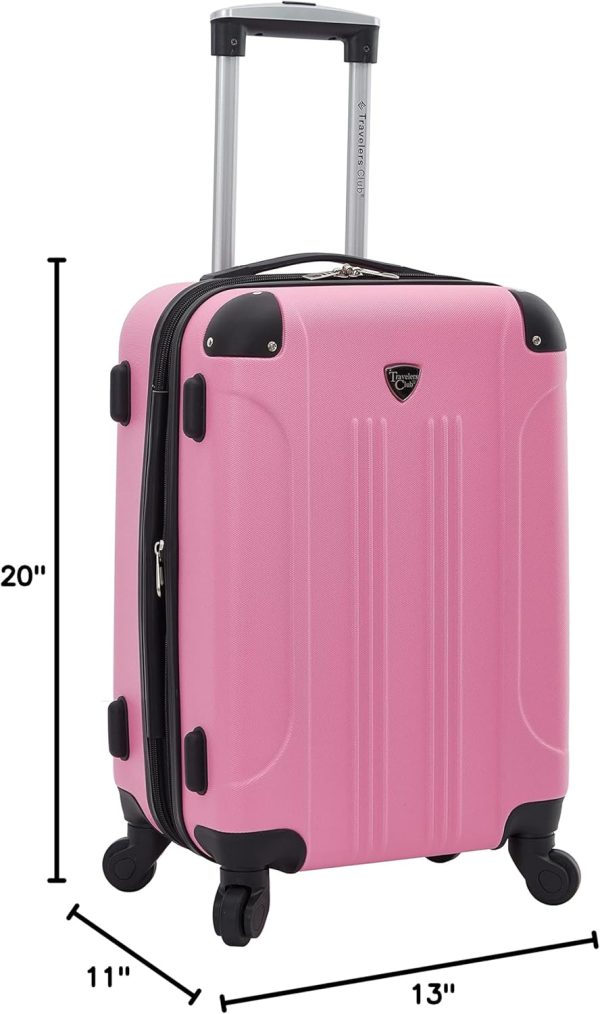 Travelers Club Chicago Hardside Expandable Spinner Luggages, Hot Pink, 20" Carry-On, HS-20720-EX-690N - Image 8